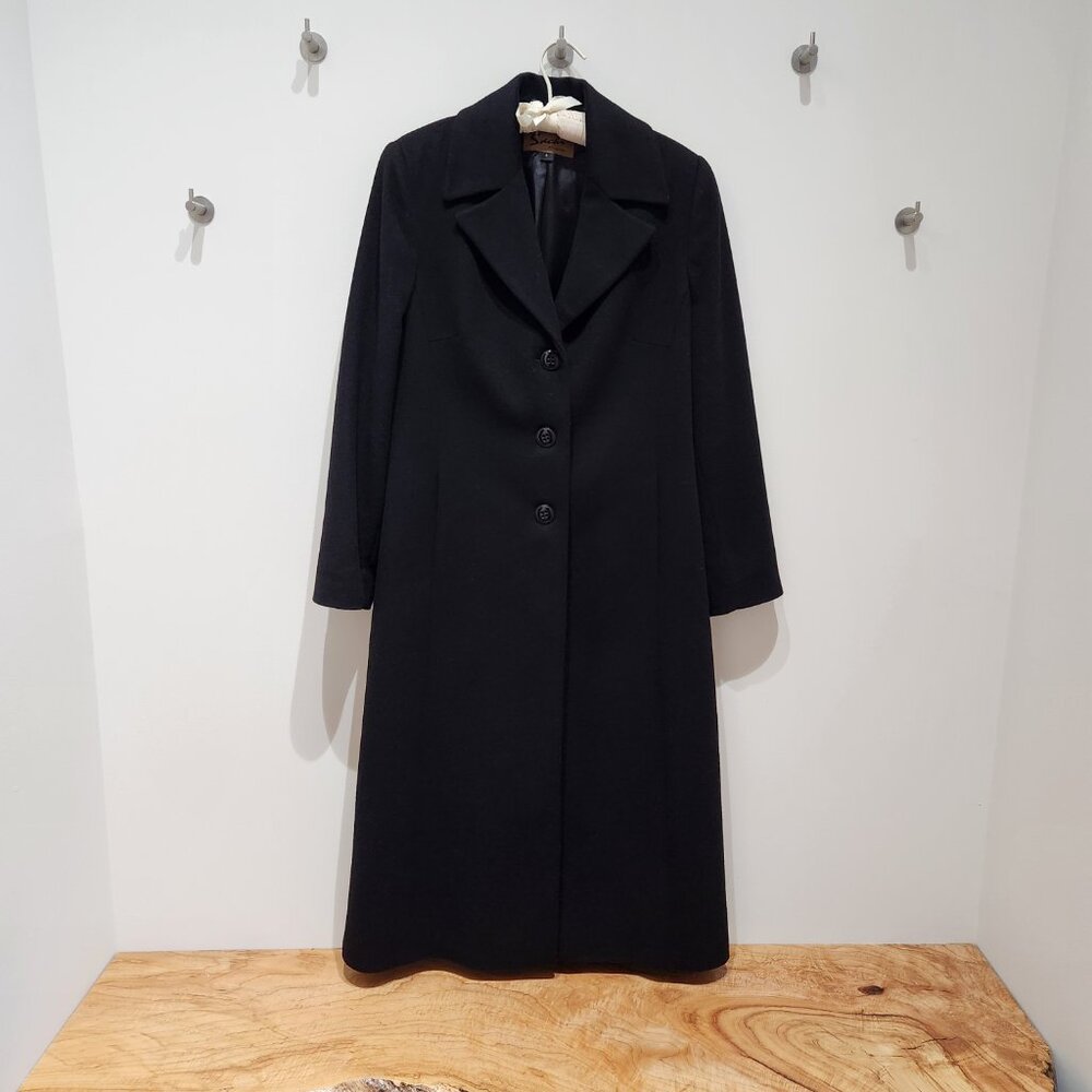 Vintage Sachi 100% Cashmere Black Coat - Picture 2 of 5
